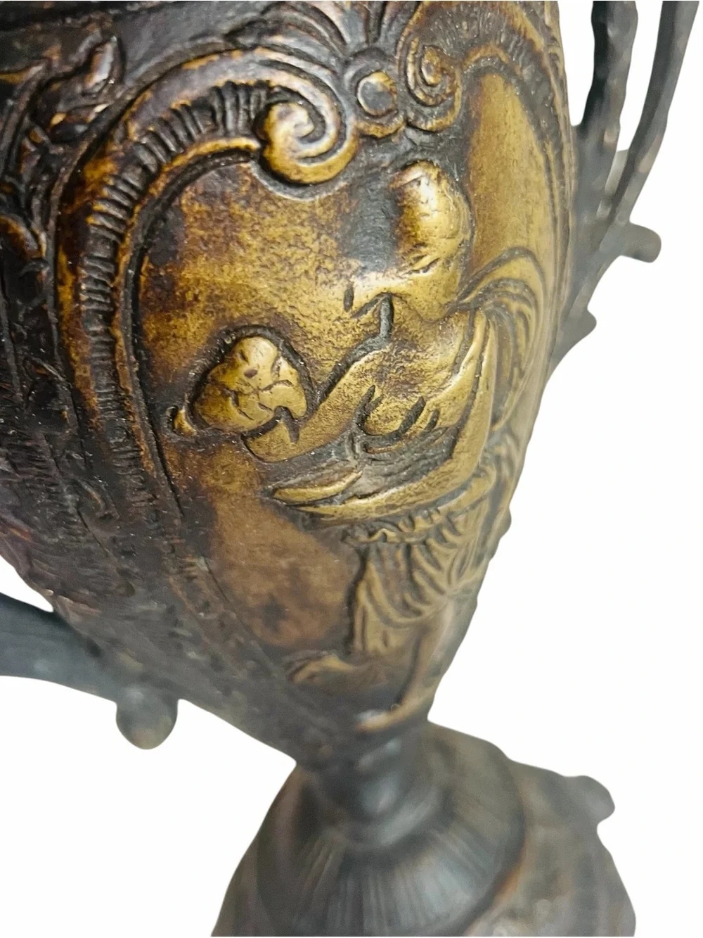 Antique Ornate Double Handle Vase -